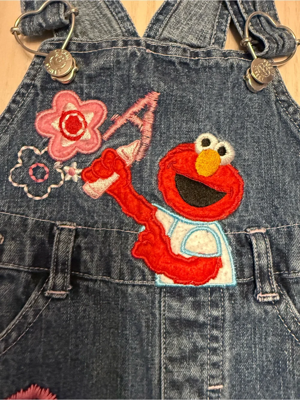 Rare Vintage 90s Toddler Sesame Street Elmo Alphabet  Denim Overalls 12 months